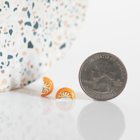 Retro Orange Slice Studs - Picture 7 of 7